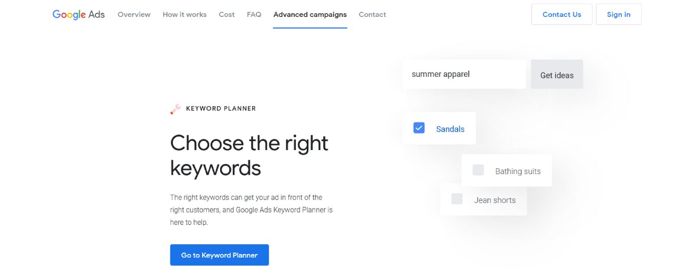 Google Keyword Planner Tool for Web Designers